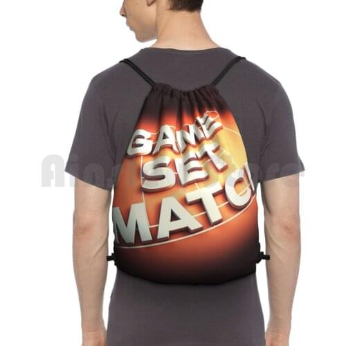 Game Set Match Backpack Drawstring Bag Riding Climbing Gym Bag 3D Clay Competition Court Event Game Illuminated Light