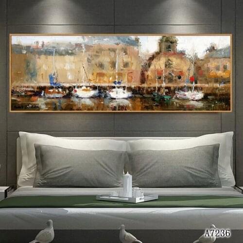 Poster Modern Canvas Painting Landscape Prints Colorful City Oil Painting Wall Art Pictures for Living Room Home Decor Cuadros