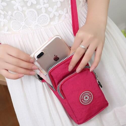 Hanging Neck Wrist Bag Mobile Phone Shoulder Bags Coin Purse Running Vertical Mini Female Phone Case
