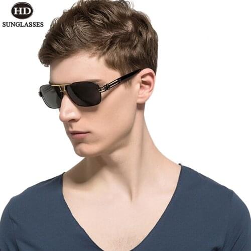 HDclear 2020 Polarized Sunglasses Man Retro Eyewear Classic Driving Glasses UV400 Fishing Lunettes Pilot Alloy Zonnebril LD019
