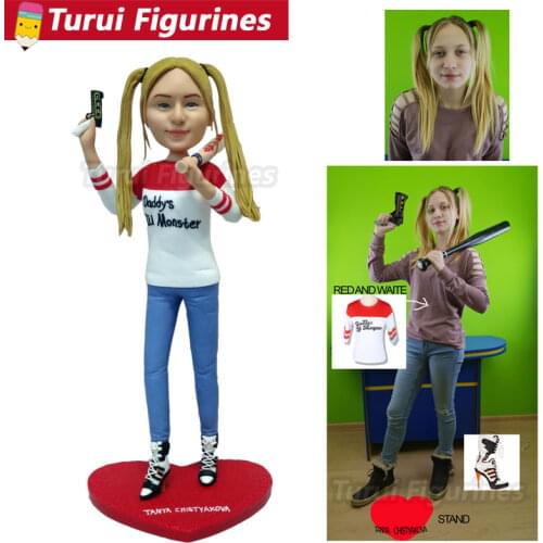 Custom bobble head Tomb Raider bobblehead girl figurine action figure collection dolls handmade clay figure home decorations