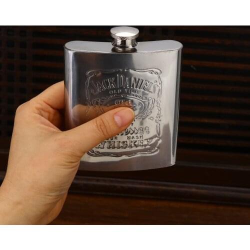 Outdoor Vintage Hip Flask Portable Stainless Steel Flagon Silver Whisky Flask Liquor Bottle Viski Daily Necessities ED50JH