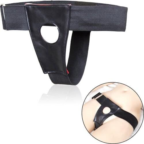 Chastity Belt Sexy Thong Panties Bondage Underwear Dildo Fixed PU Leather Chastity Pants Harness Female Bdsm Restraint Torture