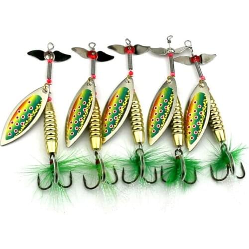 10pcs Spoon Spinnerbait Fishing Lure 9.5cm 17g Pesca Isca Artificial Hook Fishing Tackle Sequin Hard Metal Pike Bass Siwmbait