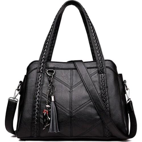 Women Leather Luxury Handbags Fashion Tassel Tote Bags Designer Ladies Hand Bag Crossbody Bags For Women Shoulder Bag Sac A Main