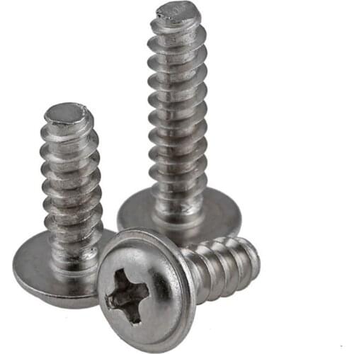 Flanged Phillips Button Head Screw Flat Tail Self Tapping Screws M2 M2.2 M3 M4