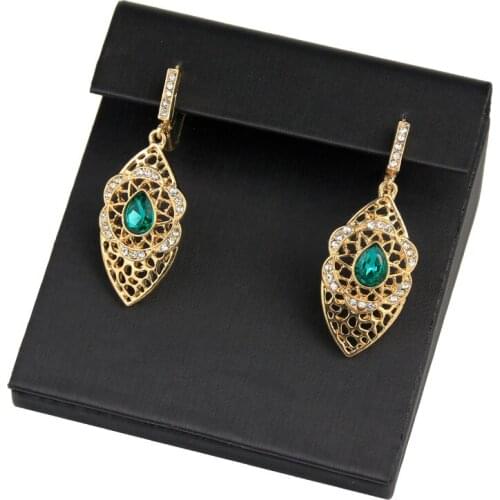 Neovisson Fashion Gold Color Algerienne Dangle Earring for Women Moroccan Crystal Wedding Jewelry Africa Bridal Gift 2020