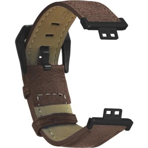 Retro PU Leather Wristband Strap Watch Band for-Huawei Watch Fit Smart Wristband X7JB