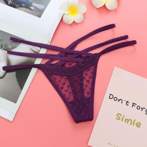New women Sexy Hollow Elastic Straps underwear bandage thongs lace panties g-strings Lady lace lingerie Seamless briefs Knickers