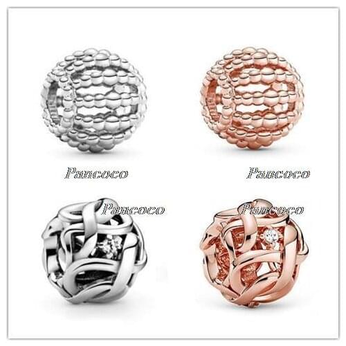 925 Sterling Silver Charm Openwork Woven Infinity Charm Bead Fit Women Pandora Bracelet & Necklace Diy Jewelry