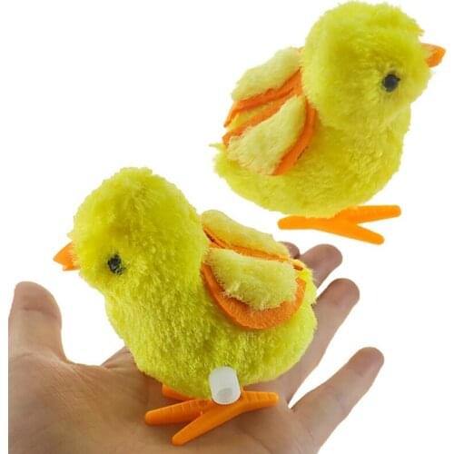 1PCS Creative Cat Toys Cute Plush Clockwork Chicken Cat Dog Toy Wind Up Chick Jumping Chicken Toy Cat Interactive Training Toy
