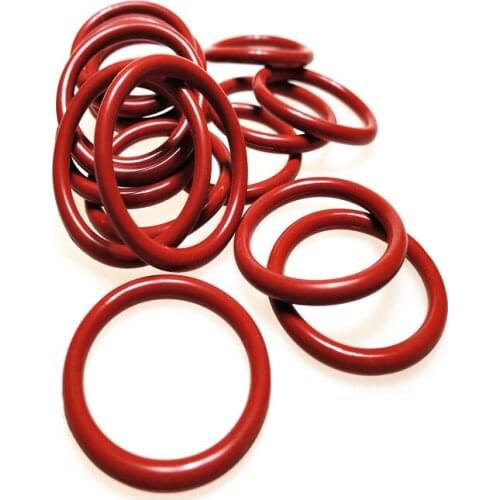 10-100PCS wire diameter 2.65mm inner diameter 7.1mm-160mm red silicone O ring silicone O type sealing ring red silicone O rings