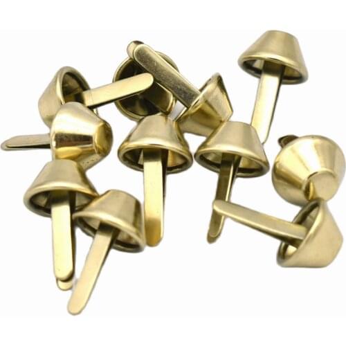 100pcs Light Gold Round Dome Purse Feet 10mm Handbag Nailheads Round Dome Studs Leather Purse Feet Bag Cone Feet