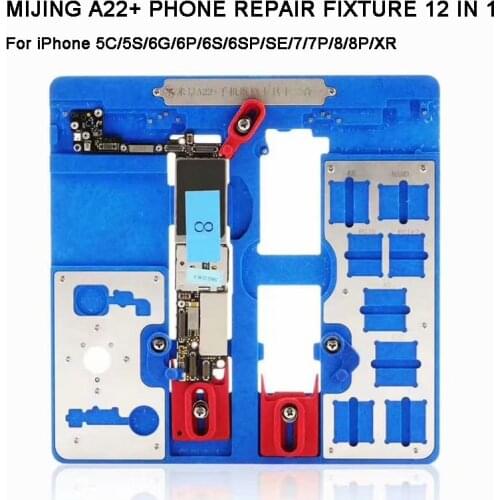 12-in-1 MIJING A22 + motherboard repair PCB fixture for iPhone 5S / 6 / 6S / 6SP / 7 / 7P / 8 / 8P / XR maintenance platform