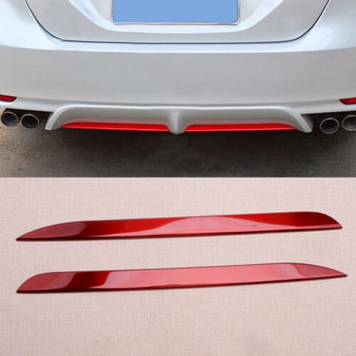 2pcs Car Red Stainless Steel Rear Bumper Plate Lower Lip Decorator Pad Cover Trim Fit For Toyota Camry 2018 2019