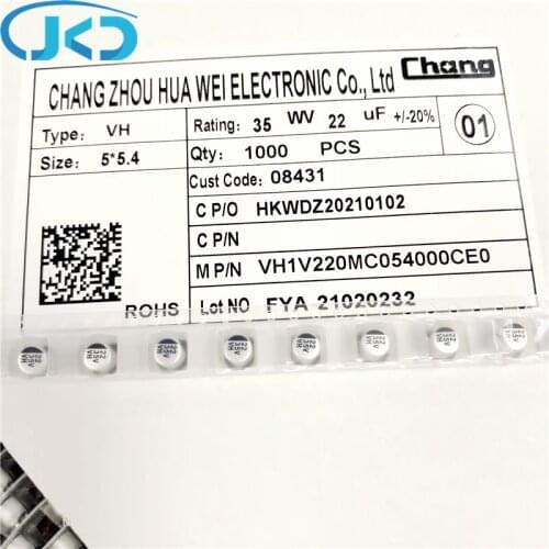 20pcs New 22uF 35V 5x5.4mm Super Low ESR 35V22uF SMD Aluminum Electrolytic Capacitor High Quality 22UF35V SMD