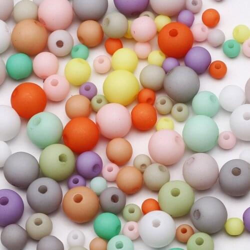 4/6/8mm Light Color Acrylic Round Beads Balls Loose Spacer Beads For Jewelry Making Handmade Bracelet Necklace Diy Accessorie