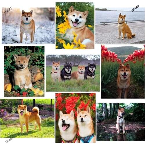 Diamond Painting Shiba Inu Dog Diamond Embroidery Diamond Inlaid Diamond Embroidery Cross Stitch Home Decoration Diamond Art