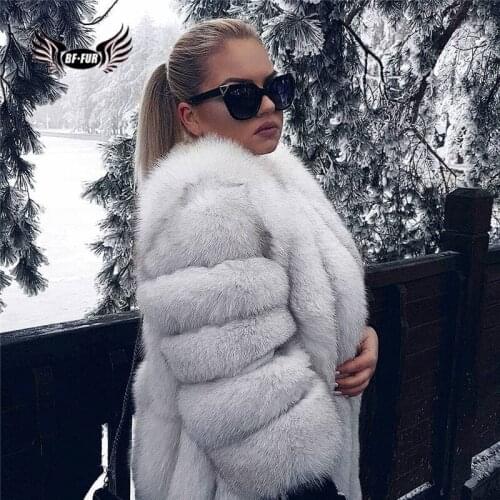 BFFUR Outerwear Womens Real Fur Coat 2021 Genuine Leather Natural Jacket Ladies Tops Fashion Medium Winter Coat Whole Skin Solid