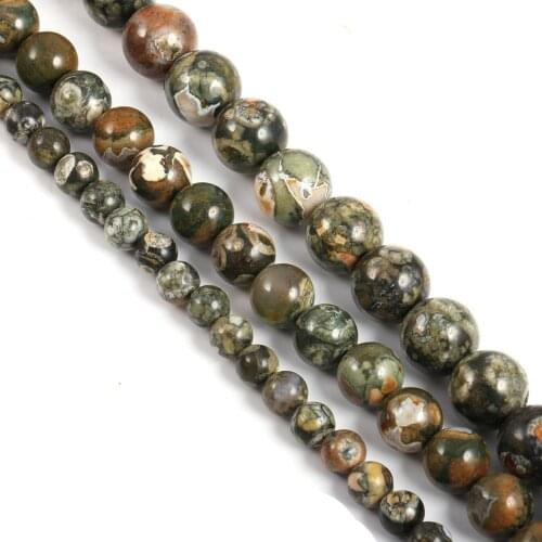 Natural Malachites Beads Round Shape Big Loose Stone Beads 4 6 8 10 12 MM Pick Size for DIY Jewelry Necklace Making 15" Strand