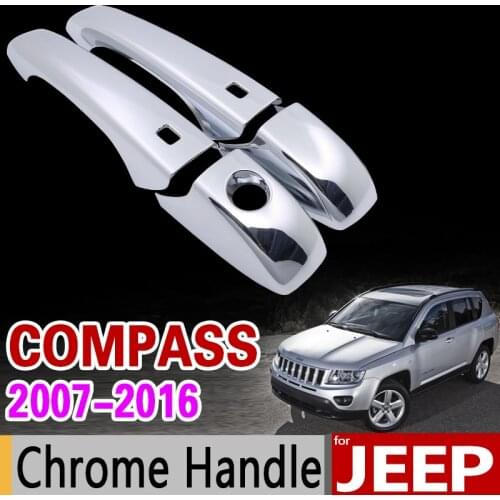 For JEEP Compass 2007-2016 Chrome Handle Cover Trim Set 2008 2009 2010 2011 2012 2013 2014 2015 Car Accessories Car Styling