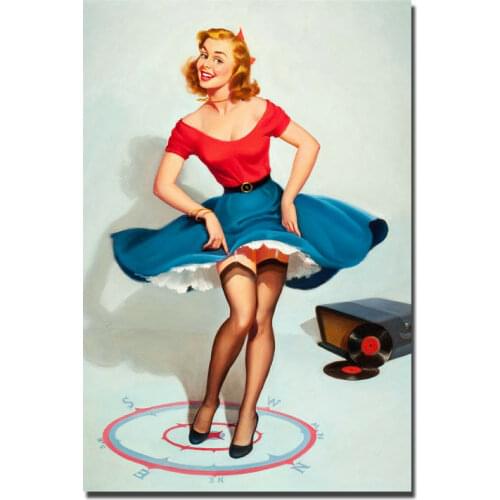 J0126 Pinup Sexy Girl 4 Wall Sticker Silk Poster Art Light Canvas Home Decoration