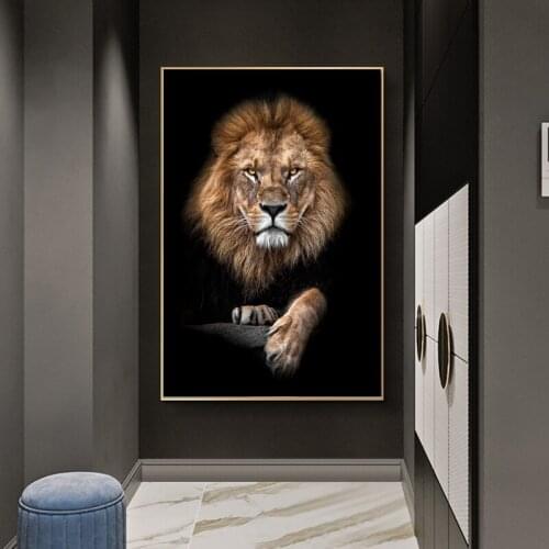 Animal Posters African Lion Canvas Art Painting Posters and Printing Modern Animal Living Room Decoration Pictures Living Room