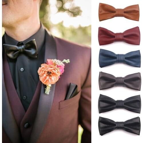 PU Leather Men Bowtie Classic Bow tie For Men Women Bowknot Casual Boys Bow Ties Cravats Bow ties For Wedding Party Male Tie
