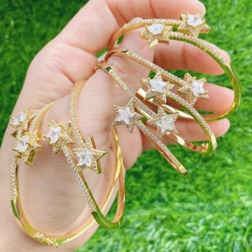 3Pcs New design zircon Star bangles Crystal style stone bangle fashion jewelry for women Women bangle 51653