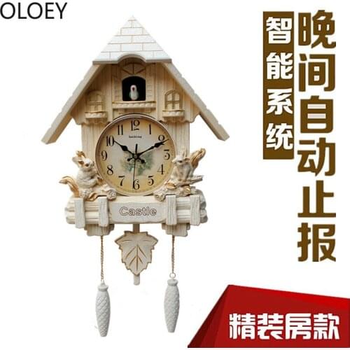 Creative Music Cuckoo Large Wall Clock 3d Retro Shabby Chic Living Room Bedroom Silent Clocks Bird Wall Watch Home Decor Reloj