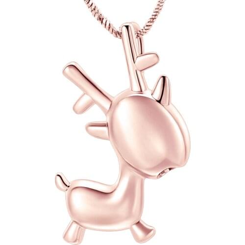 Cremation Jewelry Deer Urn Necklace for Ashes for Women Stainless Steel Keepsake Locket Pendant Memorial Jewelry for Loved One