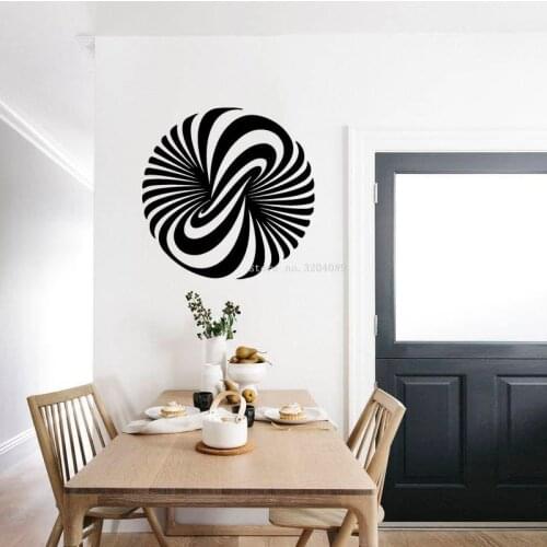 Circular optical illusion wall Sticker removable mandala decal 3d circle Zebra stripes Self-adhesive living room Vinyl DG533