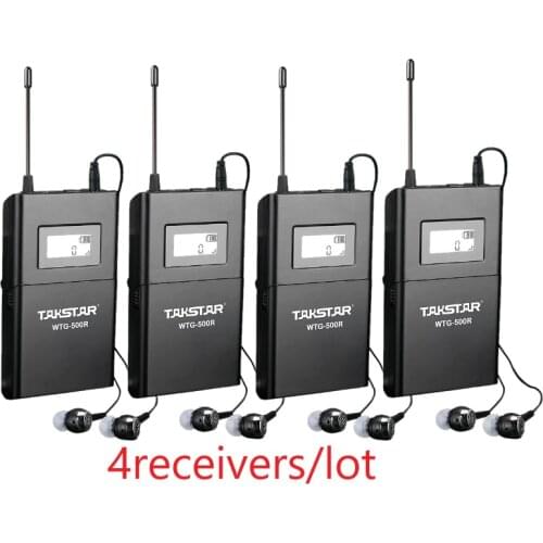 Hot 4pcs/lot TAKSTAR WTG-500 single receiving (including earphone) Wireless tour guide system receiver only+in ear earphone
