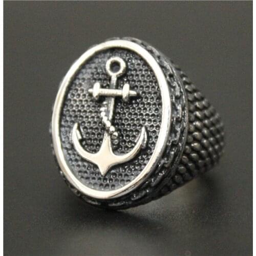 Small Anchor Ring 316L Stainless Steel Man Fashion Silver Golden Anchor Ring