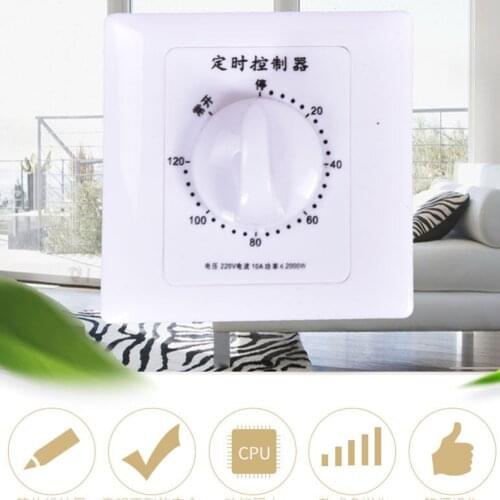 Controller Mechanical Timer Swtich AC 220V 30/60/120 Minutes Intelligent Timer Switch Countdown High Power Timing Control Tools
