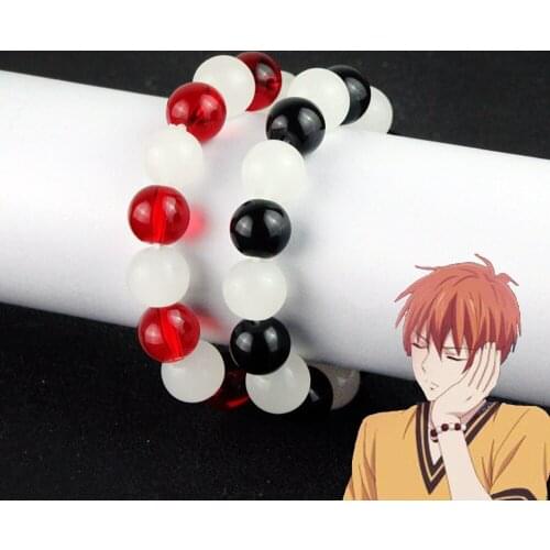 Fashion Men Beads Bracelets Anime Fruits Basket Sohma Kyo Bracelet Bangle Pulsera For Women Souvenir Cosplay Props Jewelry Gift