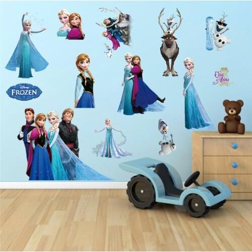Lovely kids DIY Elsa sticker frozen Puzzle Childrens room decoration kindergarten stickers cartoon pegatinas autocollant enfant