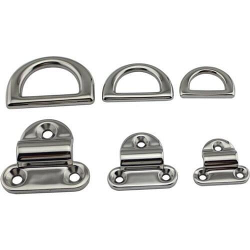New D Ring 316 Stainless Steel Polished Welded 6mm/8mm/10mm Width Kayak Boat Accessories Marine Inflatable Boat