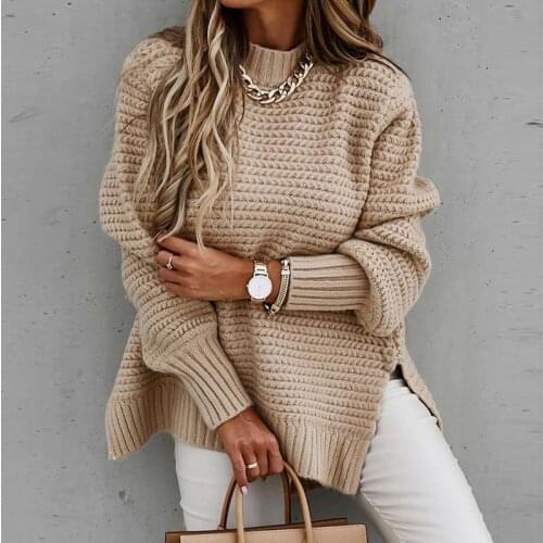 2021 Autumn Knitted Sweater Women Jumper Ladies Plus Size Pullover Women Long Sleeve Loose Sweaters For Women Knitwear