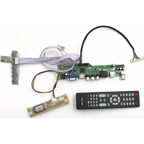VGA AV Audio USB TV LCD TV Controller Board for 1366x768 18.5 inch HT185WX1-100 2CCFL LVDS LCD driver board