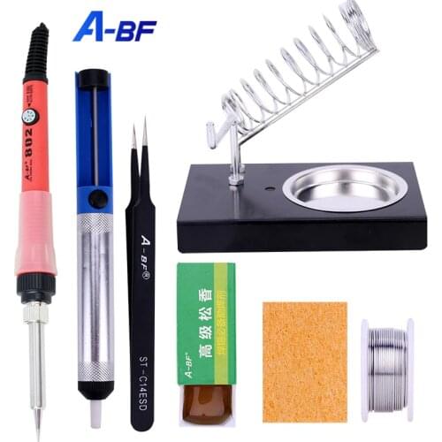 A-BF HS802 60W Portable Soldering Iron Temperature Adjustable 110V 220V Electric Solder Iron Mini Heat Pencil Repair Set