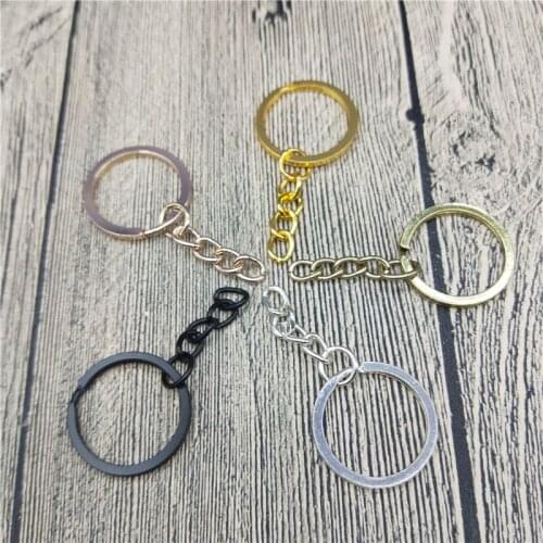 Manufacturers supply high quality flat ring with 5 color grinding chain metal ring key ring hanging ring keychain