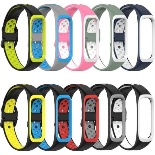 Wristband Porous Tough Two Color Sport Watchband for Galaxy Fit2 SM-R220 Two Color Sport Watchband
