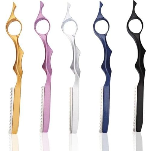 5 Color New Professional Hair Brush Comb Razor Hair Razor Cutting Thinning Comb Trimmer Comb With Blade Combs Hair Styling Tool