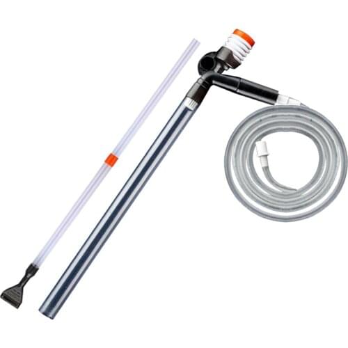 Fish Tank Siphon Vacuum Aquarium Gravel Cleaner, with Water Hose Controller Clamp, Multifunctional