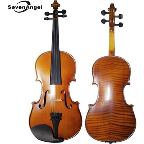 SeveAngel Solid Wood Violin 4/4 3/4 1/4 1/8 Craft Stripe Violino Fiddle Stringed Music Instrument Violino for Beginner Students