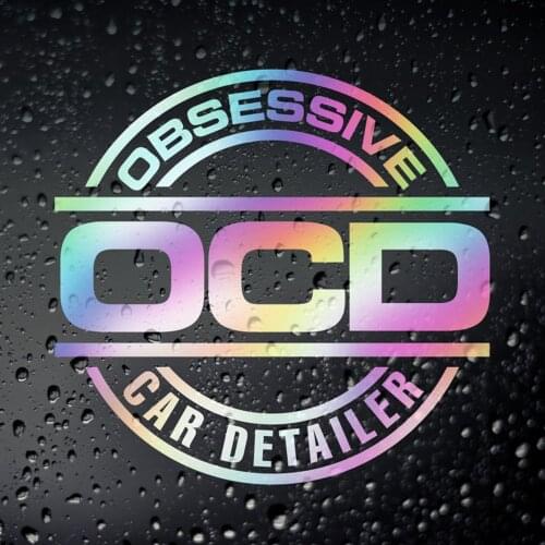 Three Ratels FD539 Obsessive Car Detailer Chrome Oil Slick Funny Car Sticker And Decals Window Car-Styling Decal