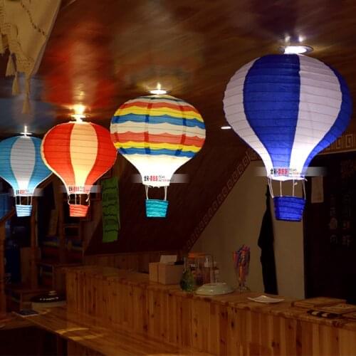 Birthday balloon decoration paper lantern 30cm 38cm Hanging Wedding Rainbow Hot Air Balloon Paper Lantern Party Decorations