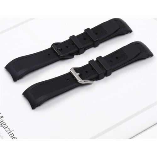 High quality Nature Soft Rubber Silicone Watchband Black Watch Band For IWC Strap For PILOT PORTUGIESER IW323101 With Pin strap