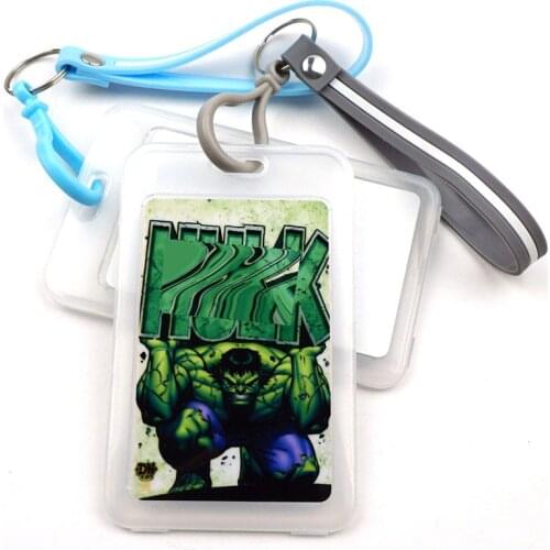 Green Bruce Banner Card Cover Key Chain Bank Credit Card Holder Card Bag Plastic Student ID Bus Card Sleeve Protect Keychains